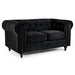 Velvet Chesterfield Sofa Suite - Black-Bargainia.com