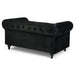 Velvet Chesterfield Sofa Suite - Black-Bargainia.com