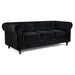 Velvet Chesterfield Sofa Suite - Black-Bargainia.com