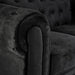 Velvet Chesterfield Sofa Suite - Black-Bargainia.com