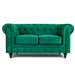 Velvet Chesterfield Sofa Suite - Green-Bargainia.com