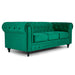 Velvet Chesterfield Sofa Suite - Green-Bargainia.com