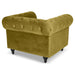 Velvet Chesterfield Sofa Suite - Olive Green-Bargainia.com