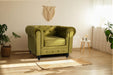 Velvet Chesterfield Sofa Suite - Olive Green-Bargainia.com