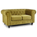 Velvet Chesterfield Sofa Suite - Gold-Bargainia.com