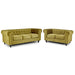 Velvet Chesterfield Sofa Suite - Gold-Bargainia.com