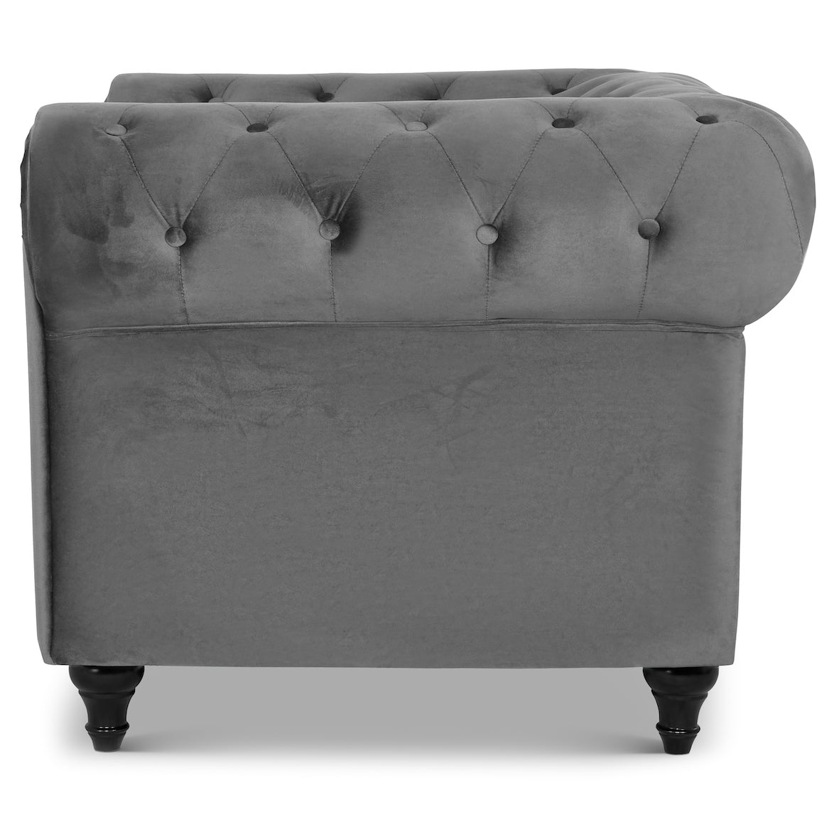 Velvet Chesterfield Sofa Suite - Grey-Bargainia.com