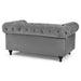 Velvet Chesterfield Sofa Suite - Grey-Bargainia.com