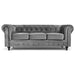 Velvet Chesterfield Sofa Suite - Grey-Bargainia.com