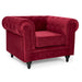 Velvet Chesterfield Sofa Suite - Wine Red-Bargainia.com