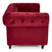 Velvet Chesterfield Sofa Suite - Wine Red-Bargainia.com