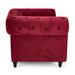 Velvet Chesterfield Sofa Suite - Wine Red-Bargainia.com