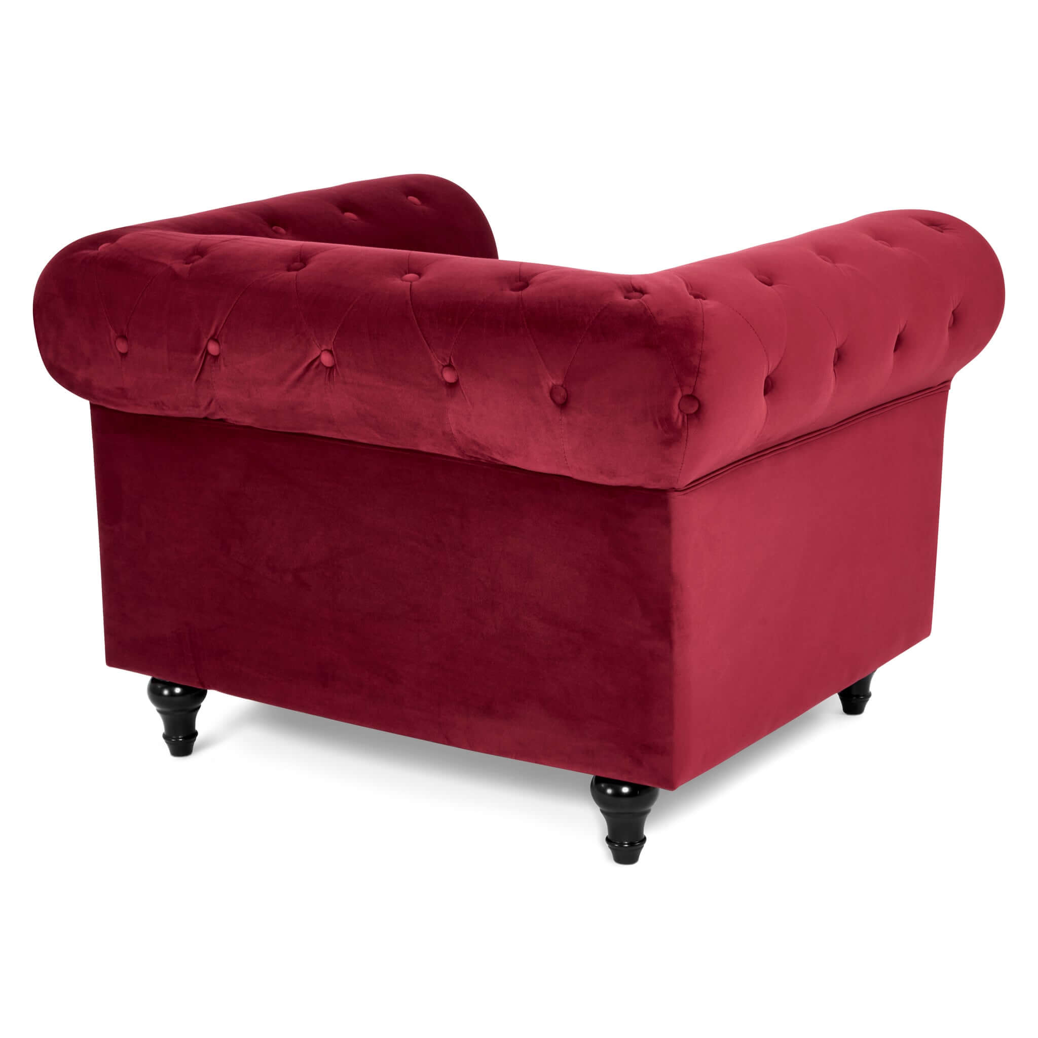 Velvet Chesterfield Sofa Suite - Wine Red-Bargainia.com