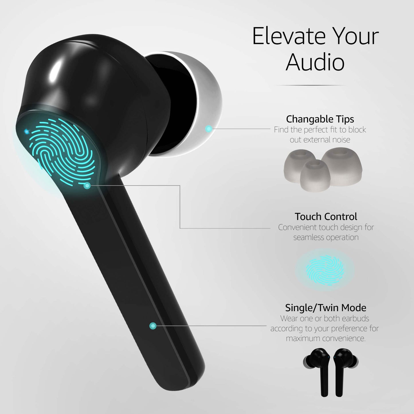 Mpow Mbits S True Wireless Bluetooth Earbuds Headphones Black-Bargainia.com