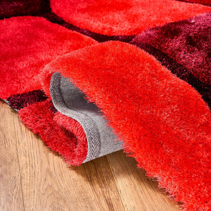 Red 3D Pebbles Shaggy Rug - Hawaii-Bargainia.com