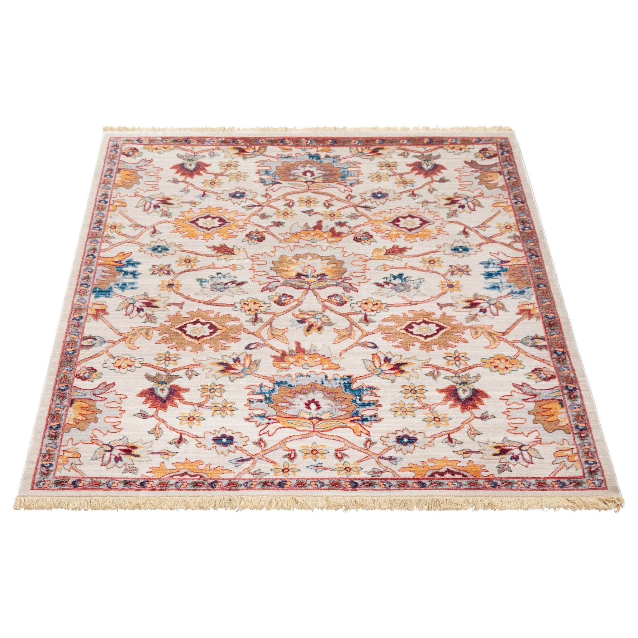 Cream Boho Floral Rug - Kansas