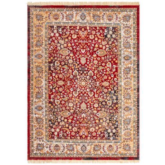 Red Boho Floral Rug - Kansas