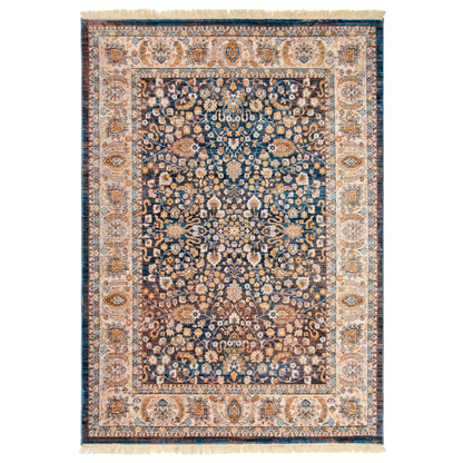 Blue Boho Floral Rug - Kansas