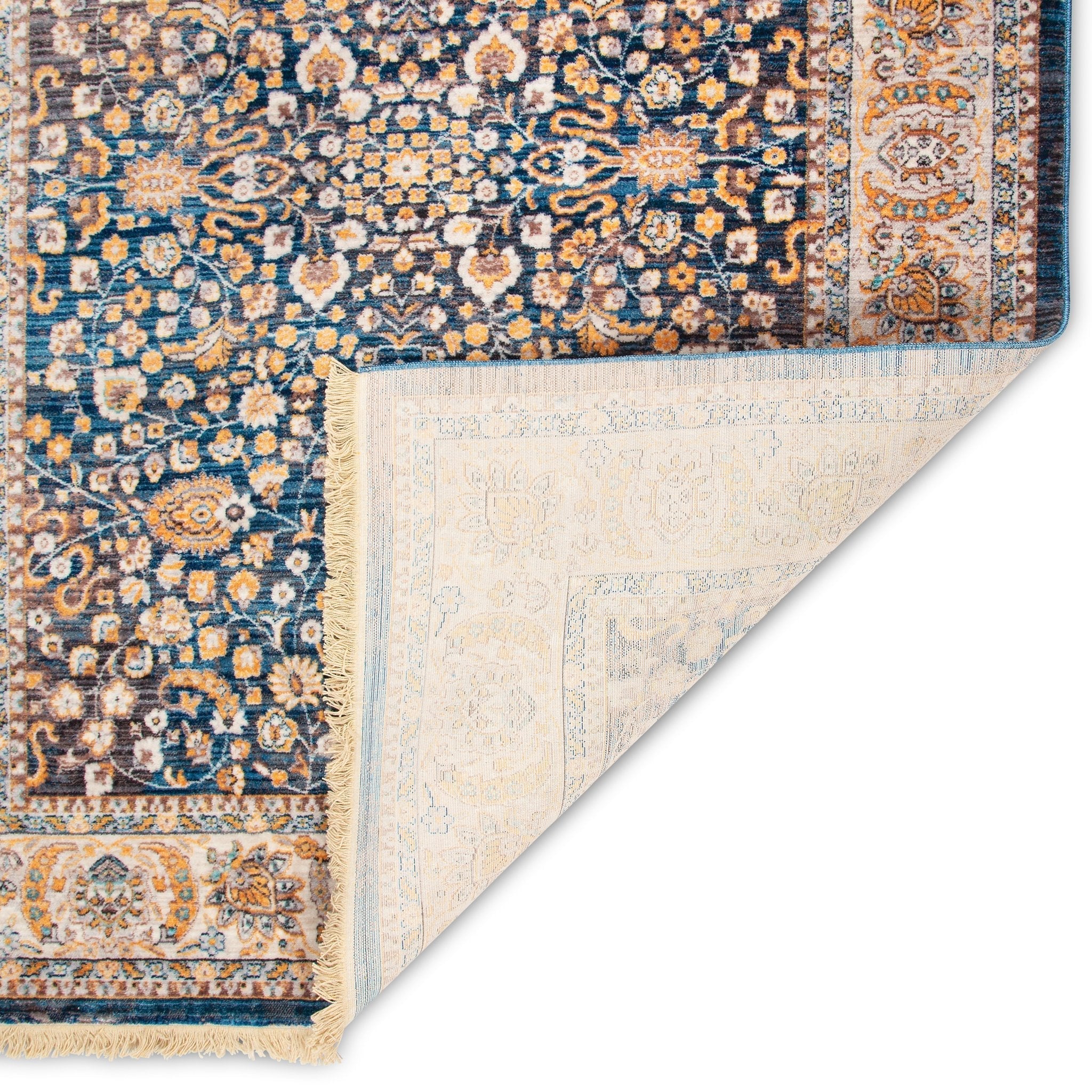 Blue Boho Floral Rug - Kansas