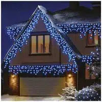 Premier 960 LED Snowing Icicles - Blue & White Mix-15053844155186-Bargainia.com