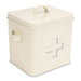 Retro First Aid Box Storage Container Enamelled Tin Grey or Cream-Bargainia.com