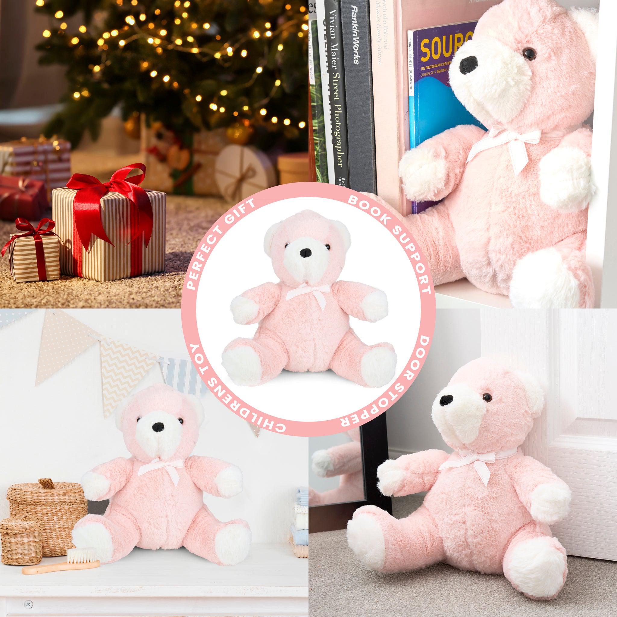 Large Pink "Beatrix" Teddy Bear Door Stop - 29cm-5010792441054-Bargainia.com