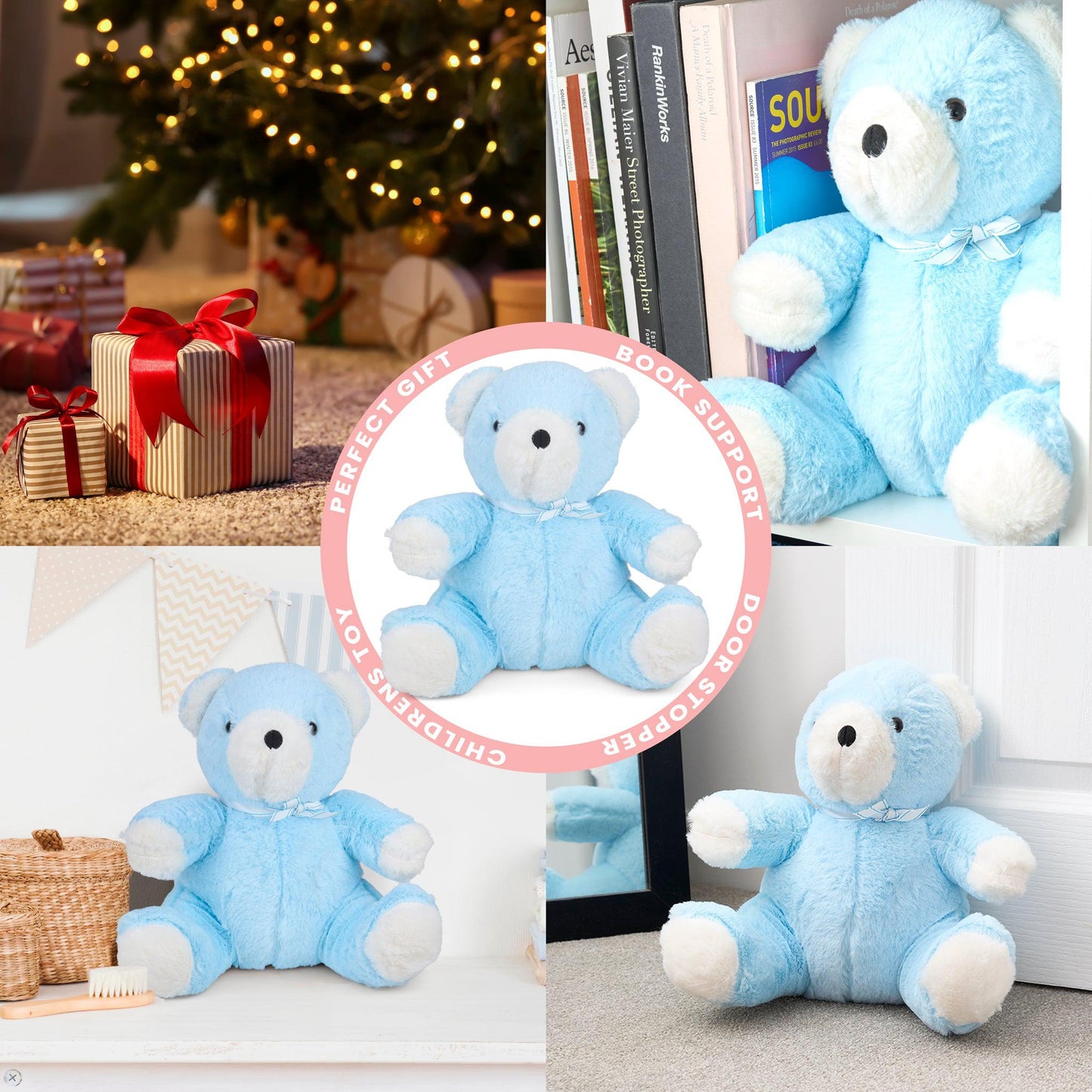 Large Blue "Ben" Teddy Bear Door Stop - 29cm-5010792441061-Bargainia.com