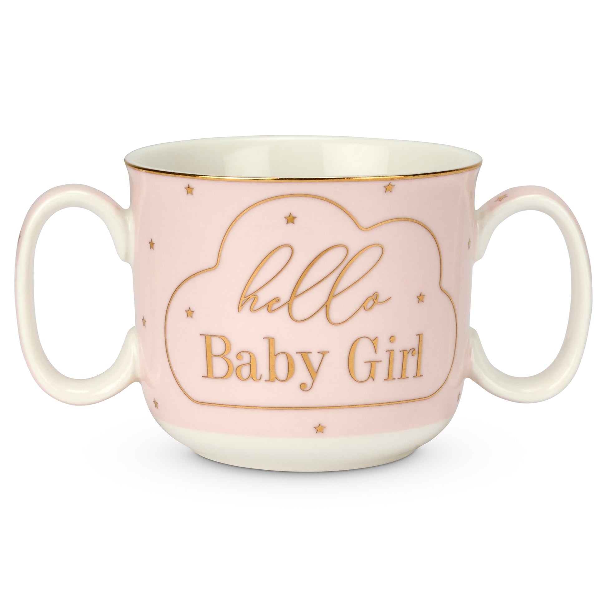 Mad Dots Hello Baby Girl Twin Handled Gift Boxed Mug-5010792446738-Bargainia.com