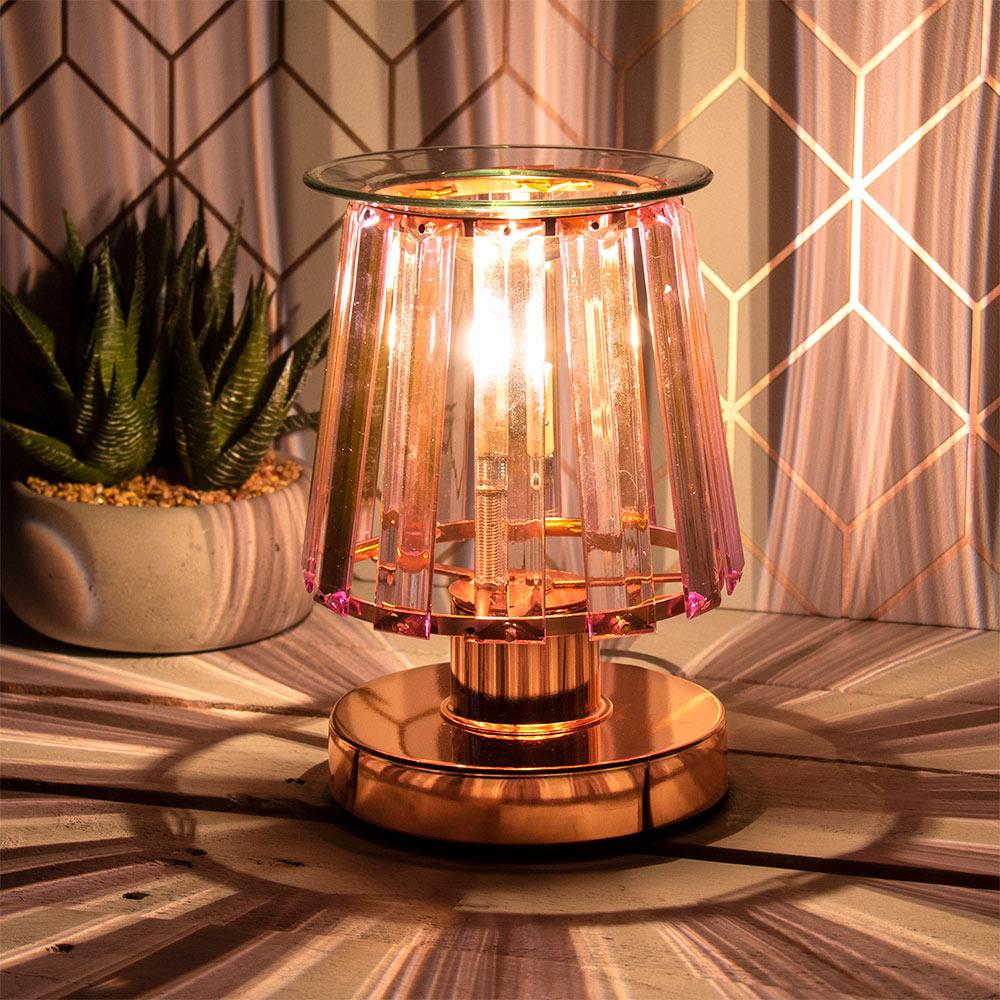 Desire Aroma Lamp - Rose Gold & Pink Crystal-5010792467658-Bargainia.com