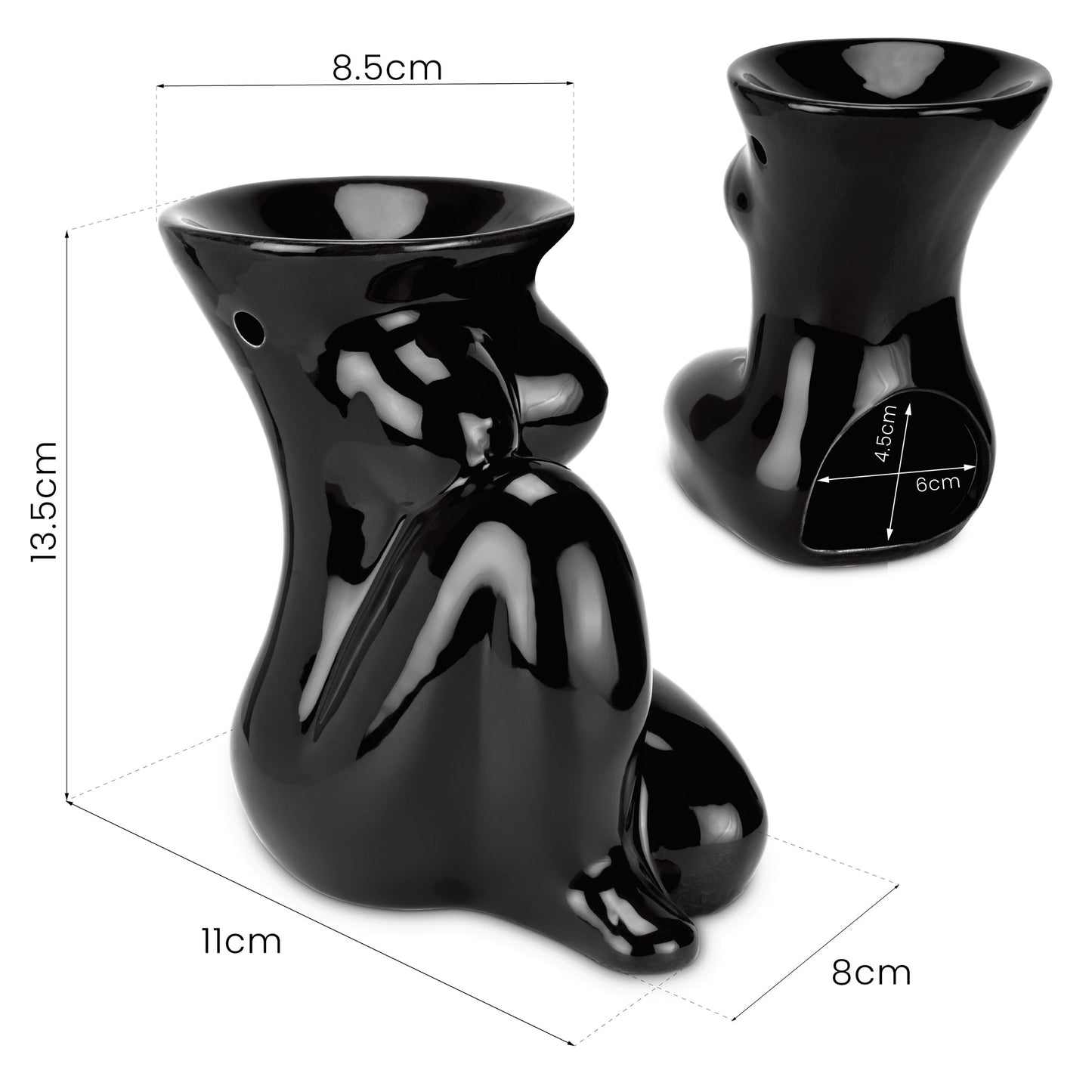 Kneeling Female Body Wax & Oil Warmer - Black-5010792486482-Bargainia.com