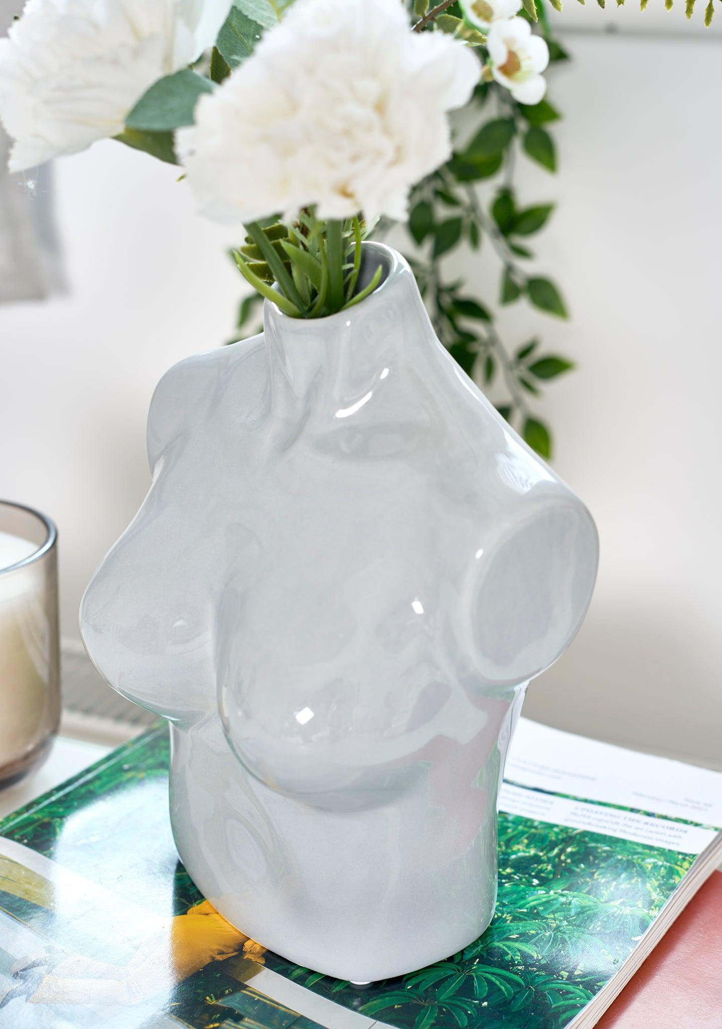 Female Silhouette Torso Vase - 20cm - Assorted Colours-Bargainia.com