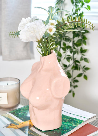 Female Silhouette Torso Vase - 20cm - Assorted Colours-Bargainia.com