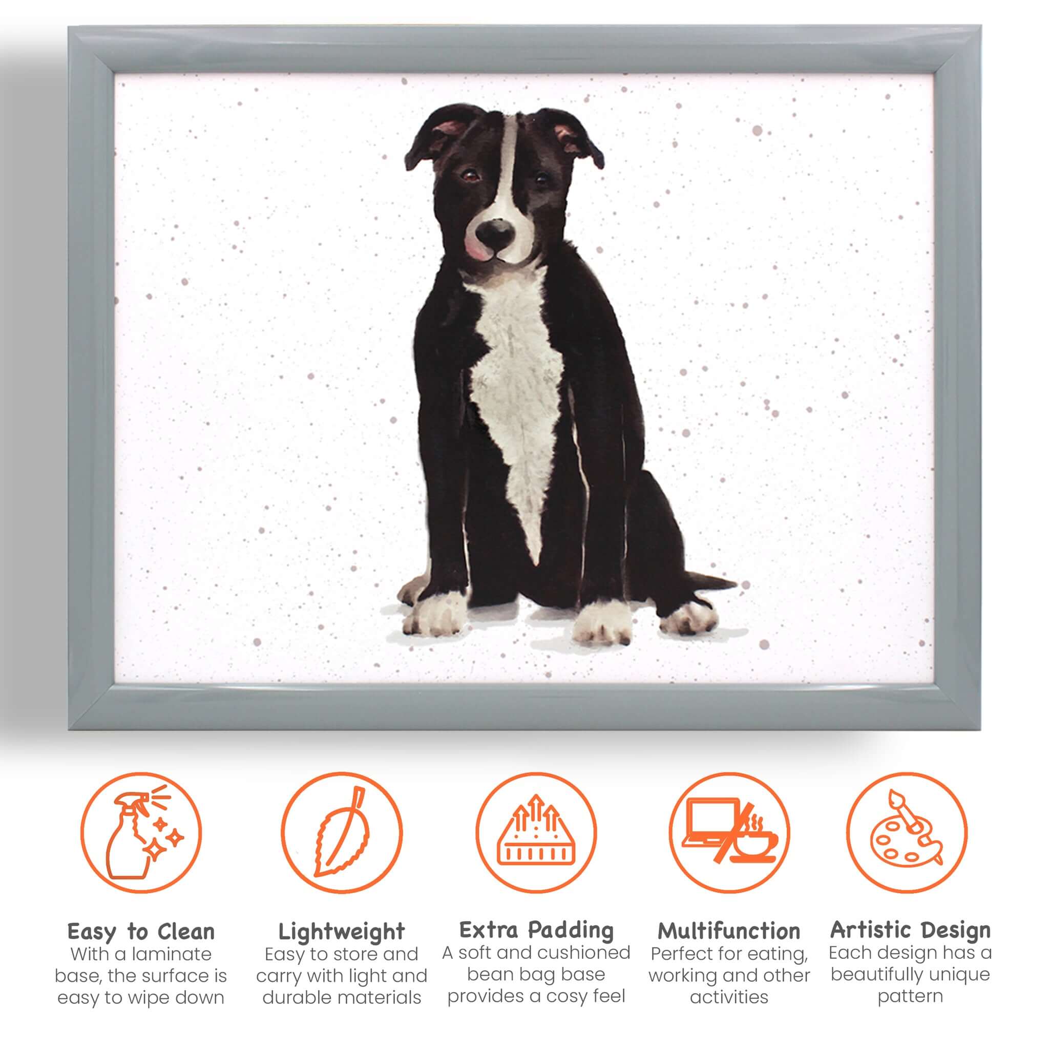 Staffie Lap Tray Bean Bag Serving Tray