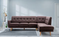 Donna Right Hand Fabric Chaise Corner Sofa - Dark Brown-5056536102881-Bargainia.com