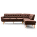 Donna Right Hand Fabric Chaise Corner Sofa - Light Brown-5056536102898-Bargainia.com