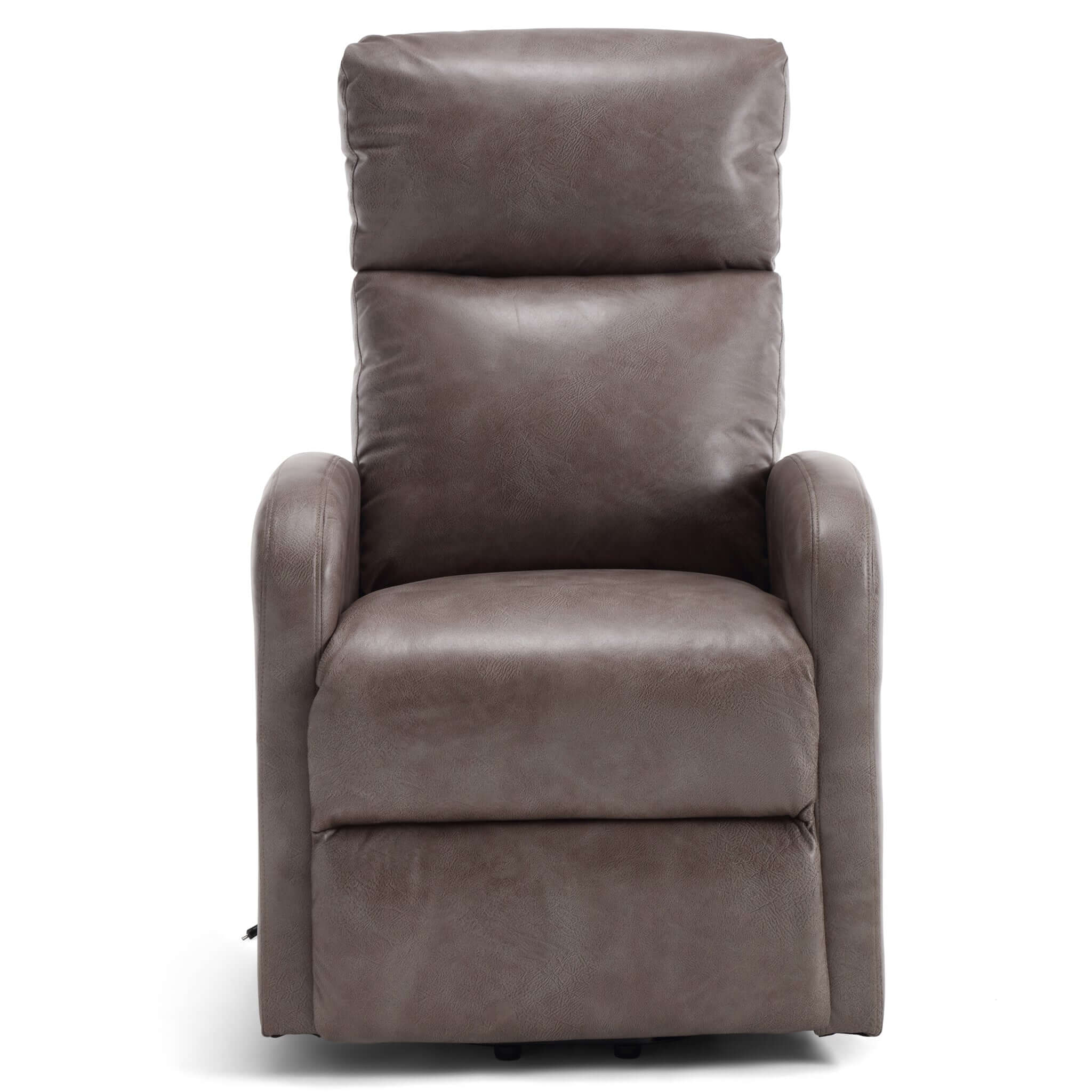 Lift & Tilt Dom Faux Leather Electric Recliner Armchair - Mocha-5056536118752-Bargainia.com