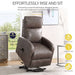 Lift & Tilt Dom Faux Leather Electric Recliner Armchair - Mocha-5056536118752-Bargainia.com