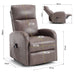 Lift & Tilt Dom Faux Leather Electric Recliner Armchair - Mocha-5056536118752-Bargainia.com