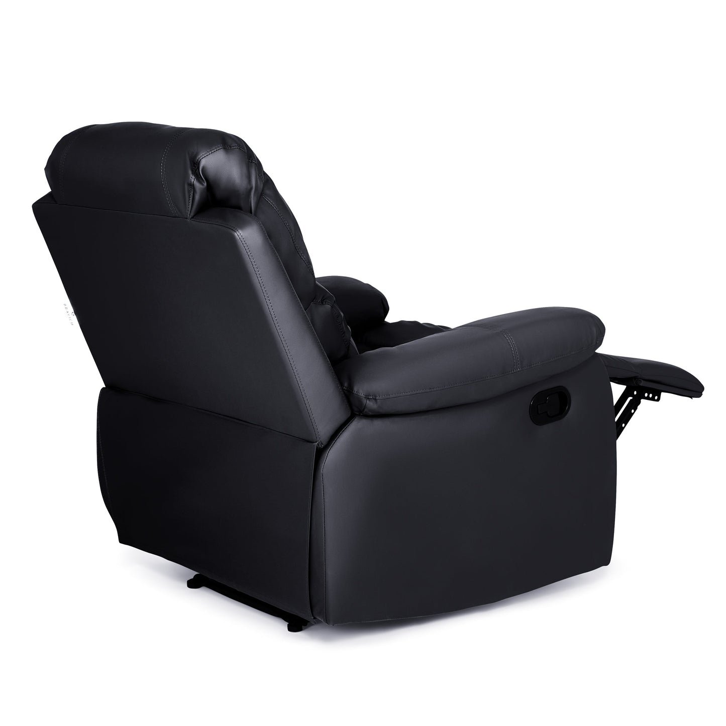 Black Faux Leather Manual Recliner Sofa Suite