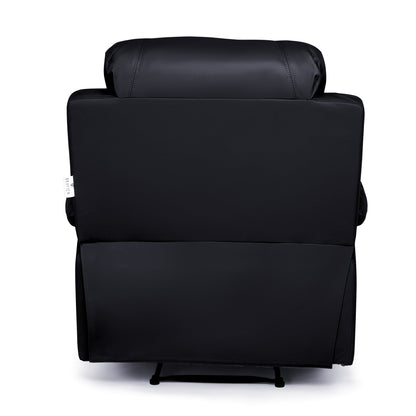 Black Faux Leather Manual Recliner Sofa Suite