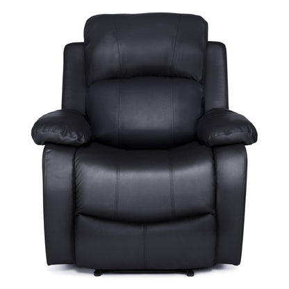 Black Faux Leather Manual Recliner Sofa Suite