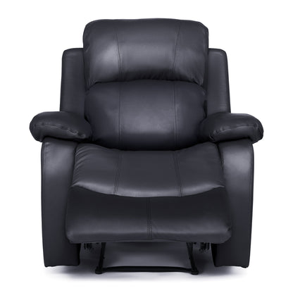 Black Faux Leather Manual Recliner Sofa Suite