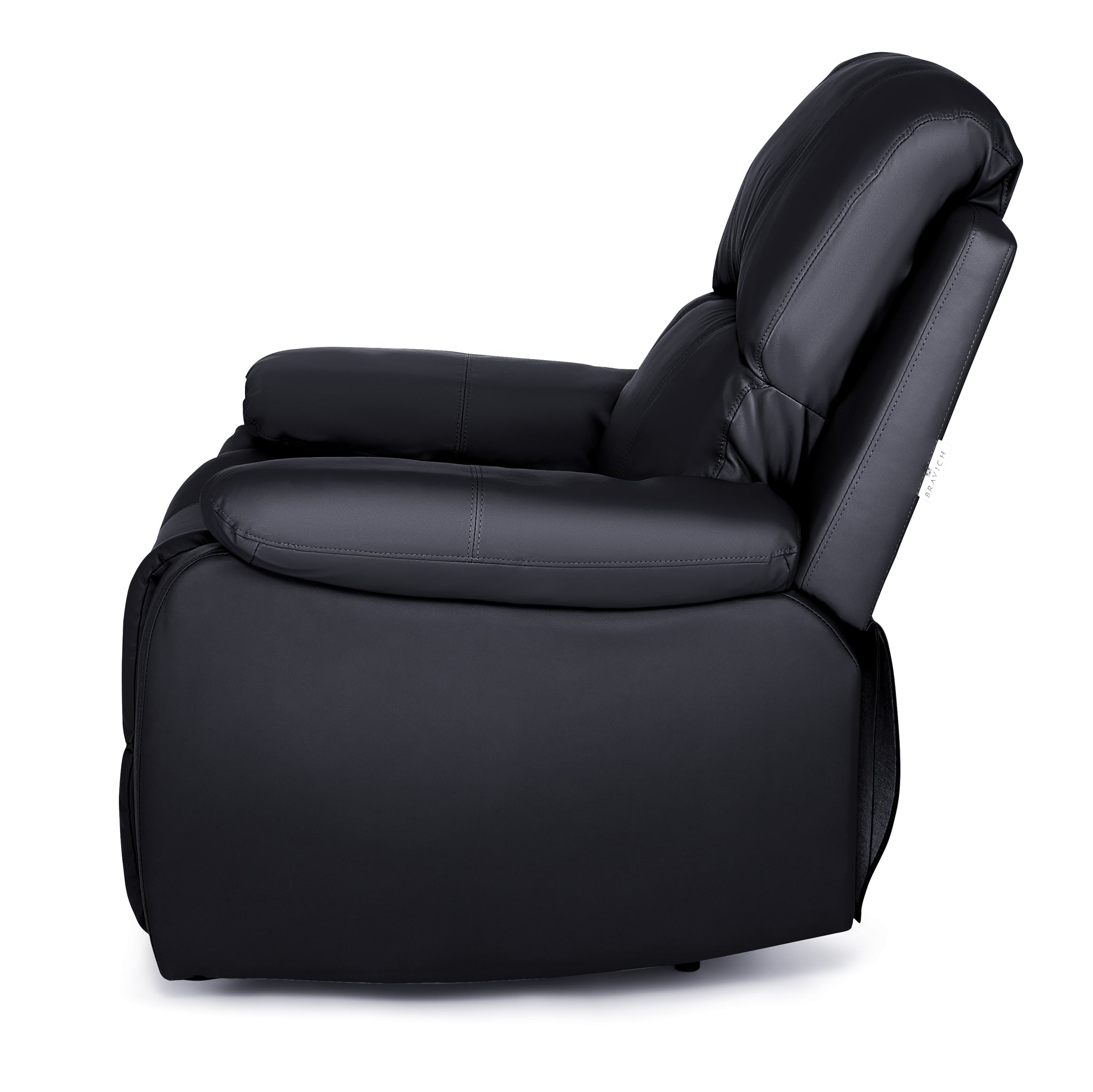 Black Faux Leather Manual Recliner Sofa Suite