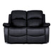 Black Bonded Leather Recliner Sofa Suite-5056150262619-Bargainia.com