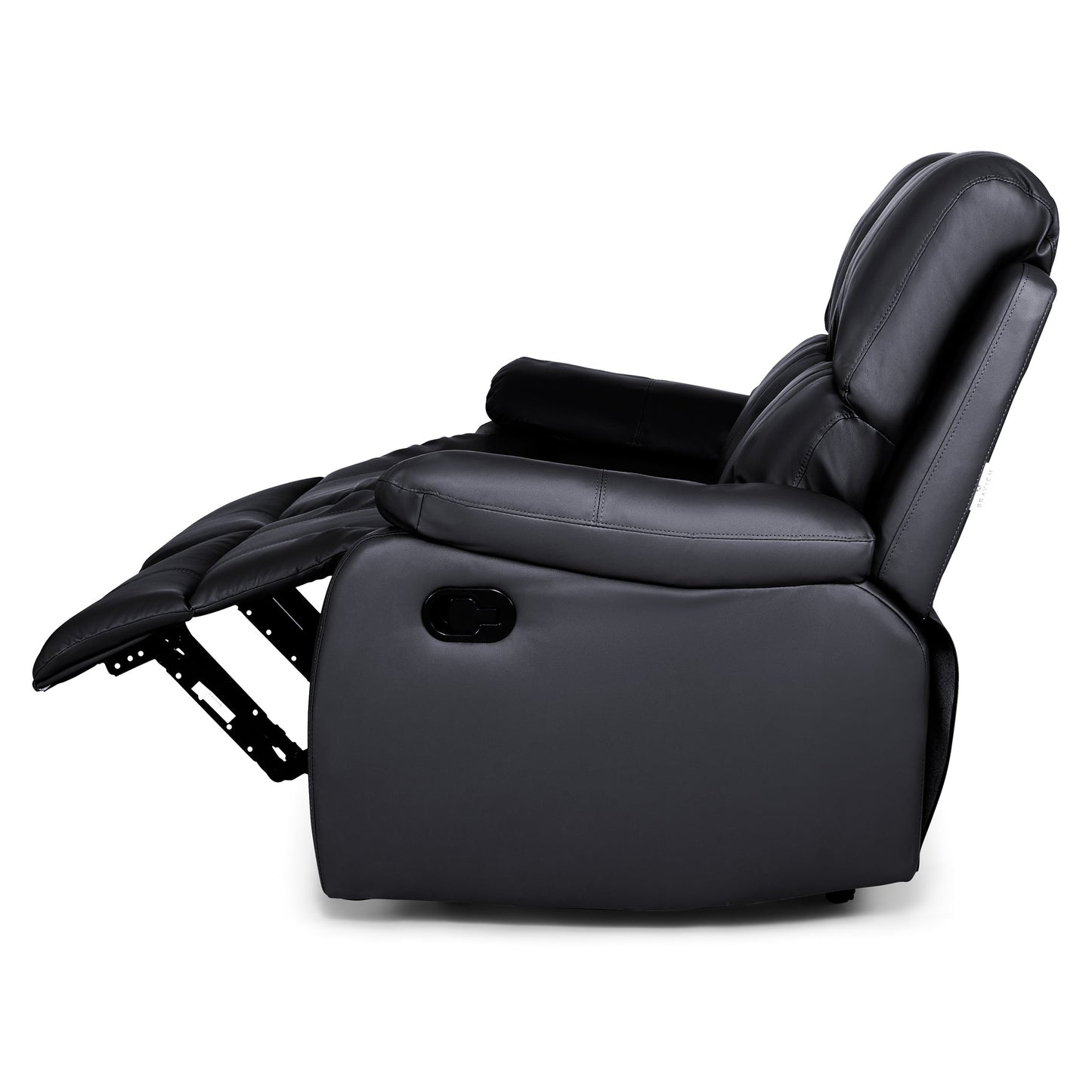 Black Faux Leather Manual Recliner Sofa Suite