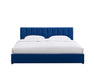 Blue Velvet Plush Ottoman Storage Bed Frame - Double or Super King-Bargainia.com