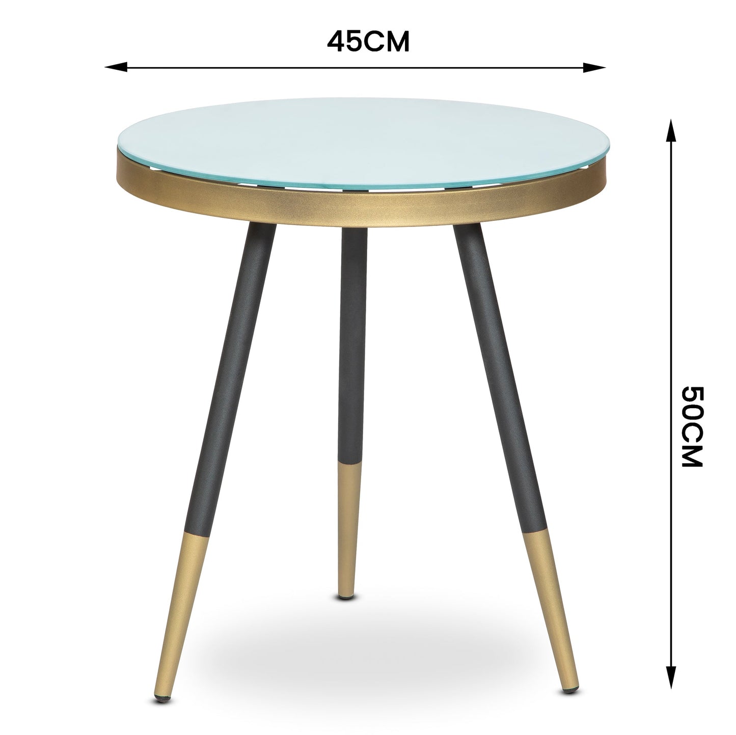 Marble Effect Side Table With Wooden Legs - 45 x 50cm-5056536100733-Bargainia.com