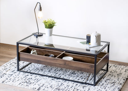 Collectors Industrial Coffee Walnut Coffee Table-5056536100627-Bargainia.com