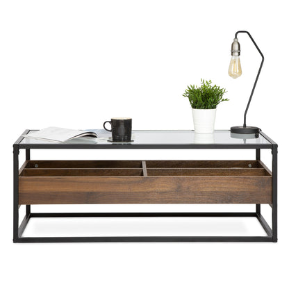 Collectors Industrial Coffee Walnut Coffee Table-5056536100627-Bargainia.com