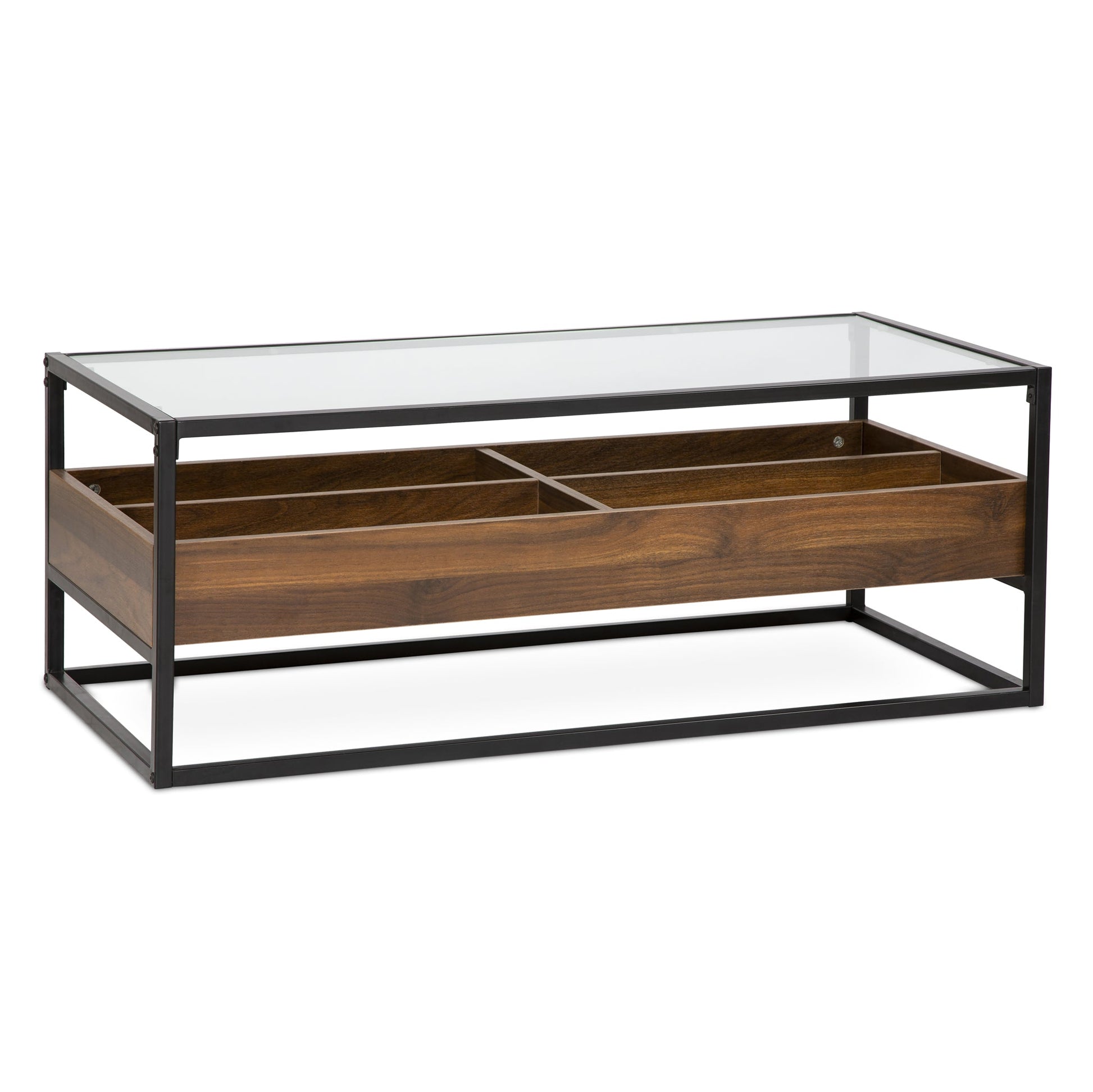 Collectors Industrial Coffee Walnut Coffee Table-5056536100627-Bargainia.com